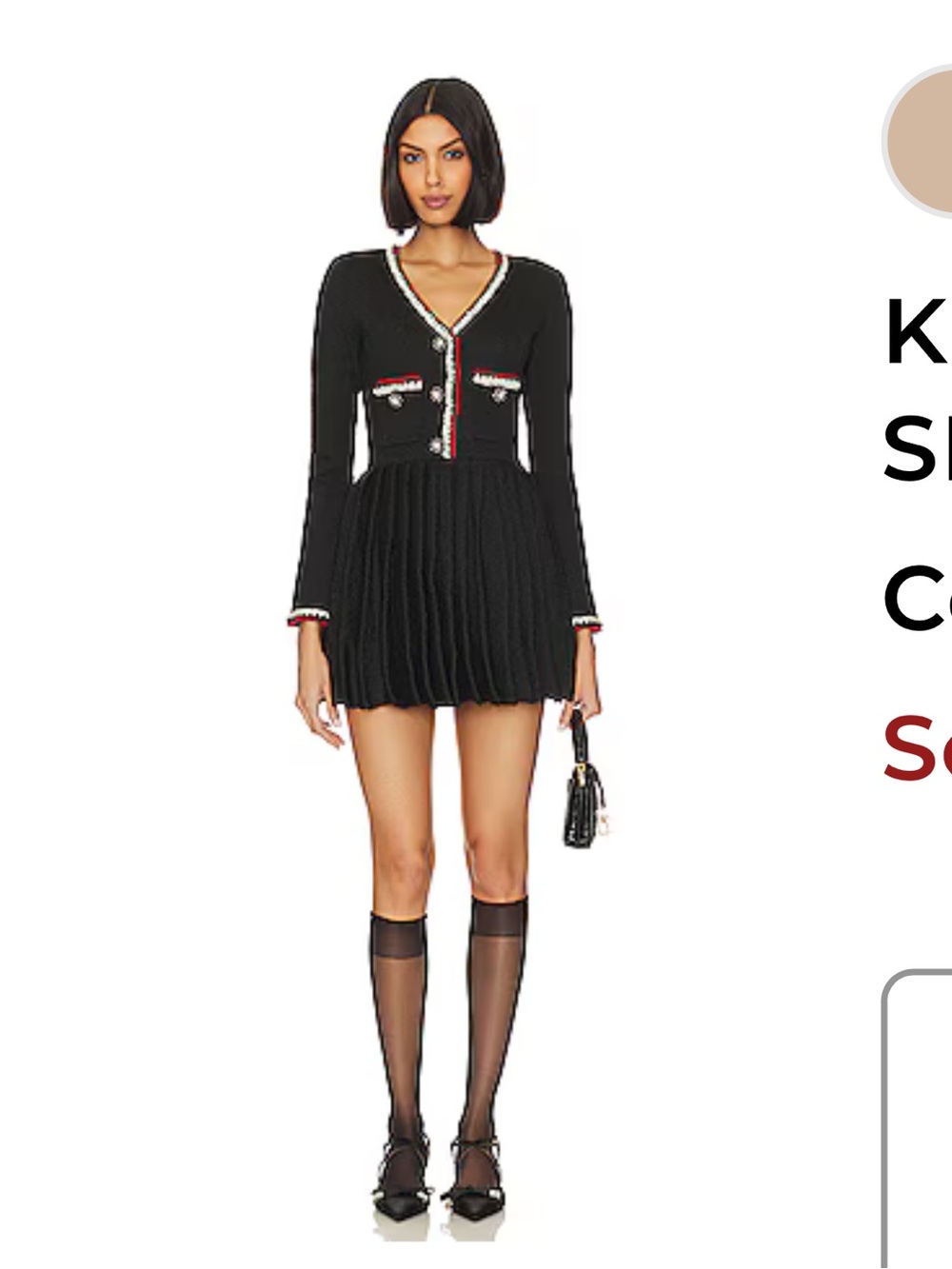 REVOLVE Black Knit Pleated Mini Dress